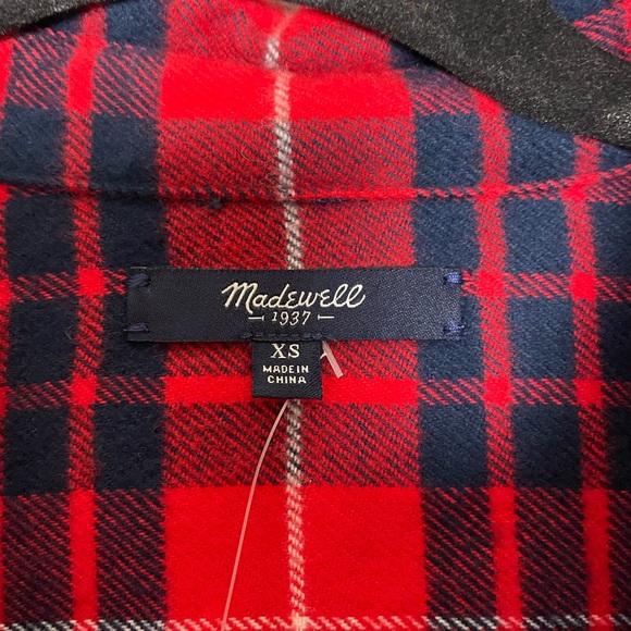 NWT Madewell Plaid Flannel Cargo Workshirt - Picture 4 of 11